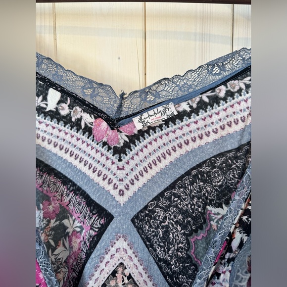 Free People Stevie Maxi Dress Size M Boho Lace Flowy Floral Mixed Media Light - Picture 5 of 7